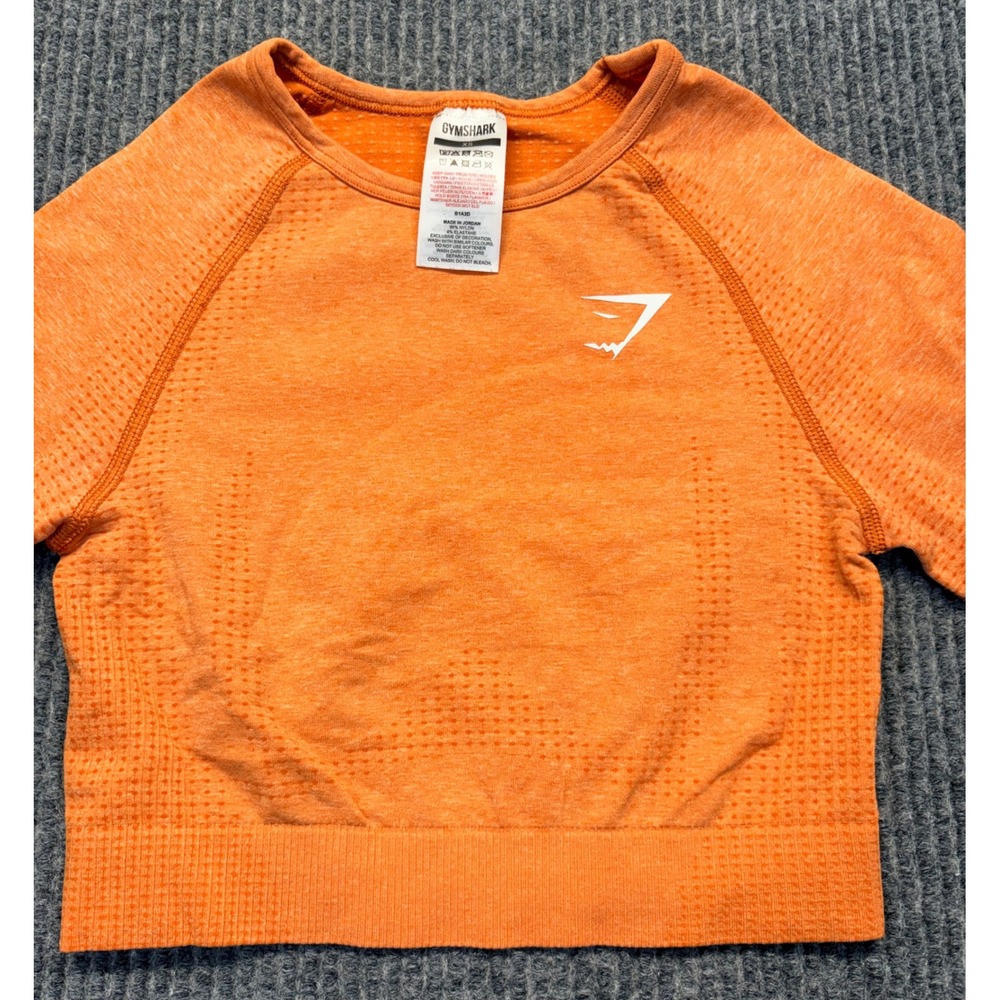 Gymshark Vital Seamless Long Sleeve Crop Top Orange Marl XS